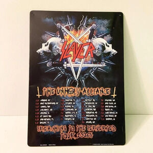 2006 Slayer  The Unholy Alliance Tin Sign Preaching To The Perverted Tour